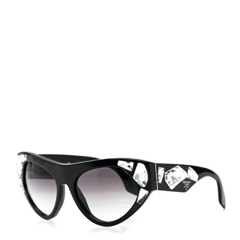 PRADA Crystal Voice Sunglasses SPR 21Q Black 